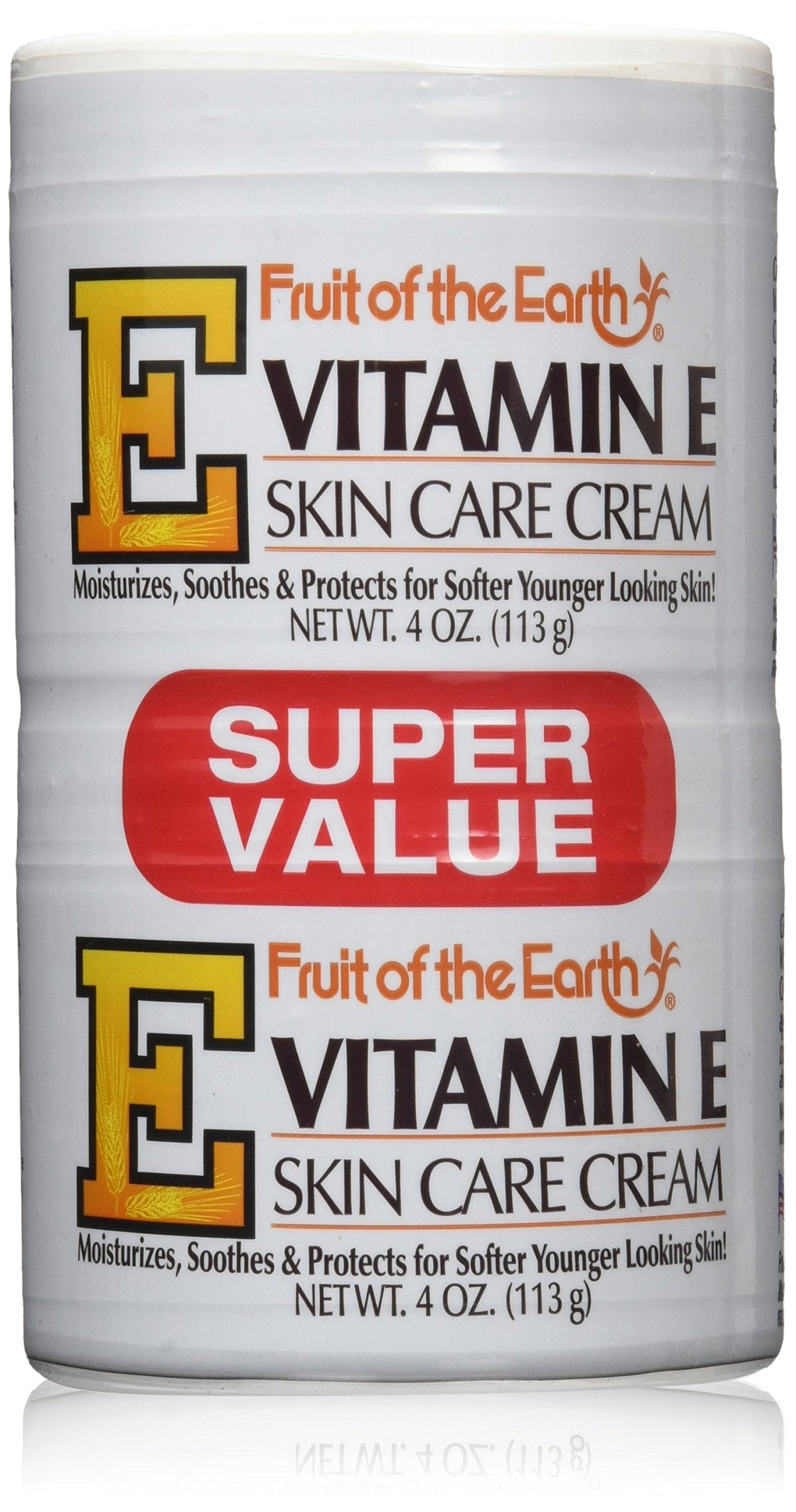 Fruit of the Earth Vitamin-E Cream 4 oz jar front view