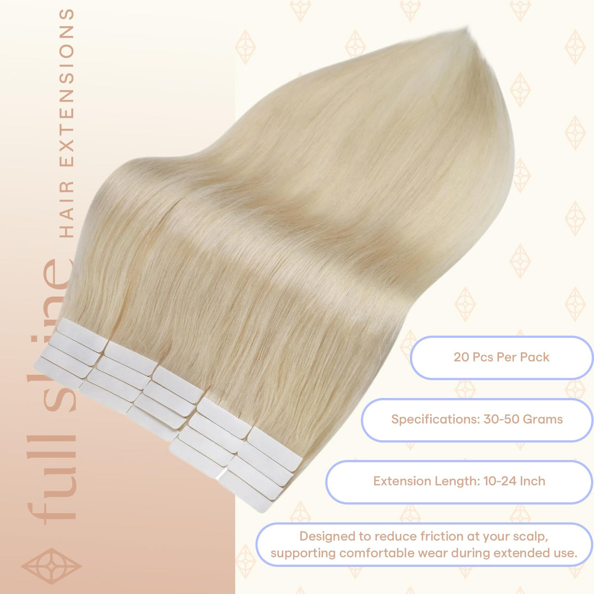 Fshine 12 Inch Ash Blonde Extensions in natural light
