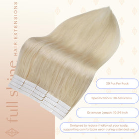Fshine 12 Inch Ash Blonde Extensions in natural light