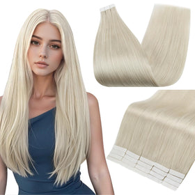 Fshine 22 Inch Ice Blonde Tape-In Extensions front view