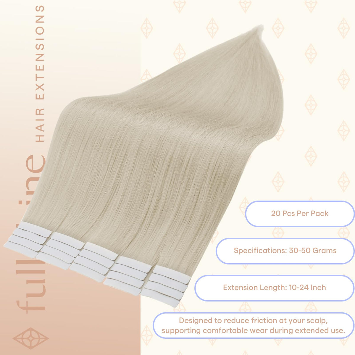 Fshine Ice Blonde extensions in natural light