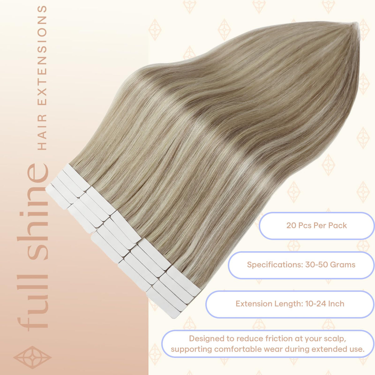 Fshine Tape in Extensions close-up of hair texture