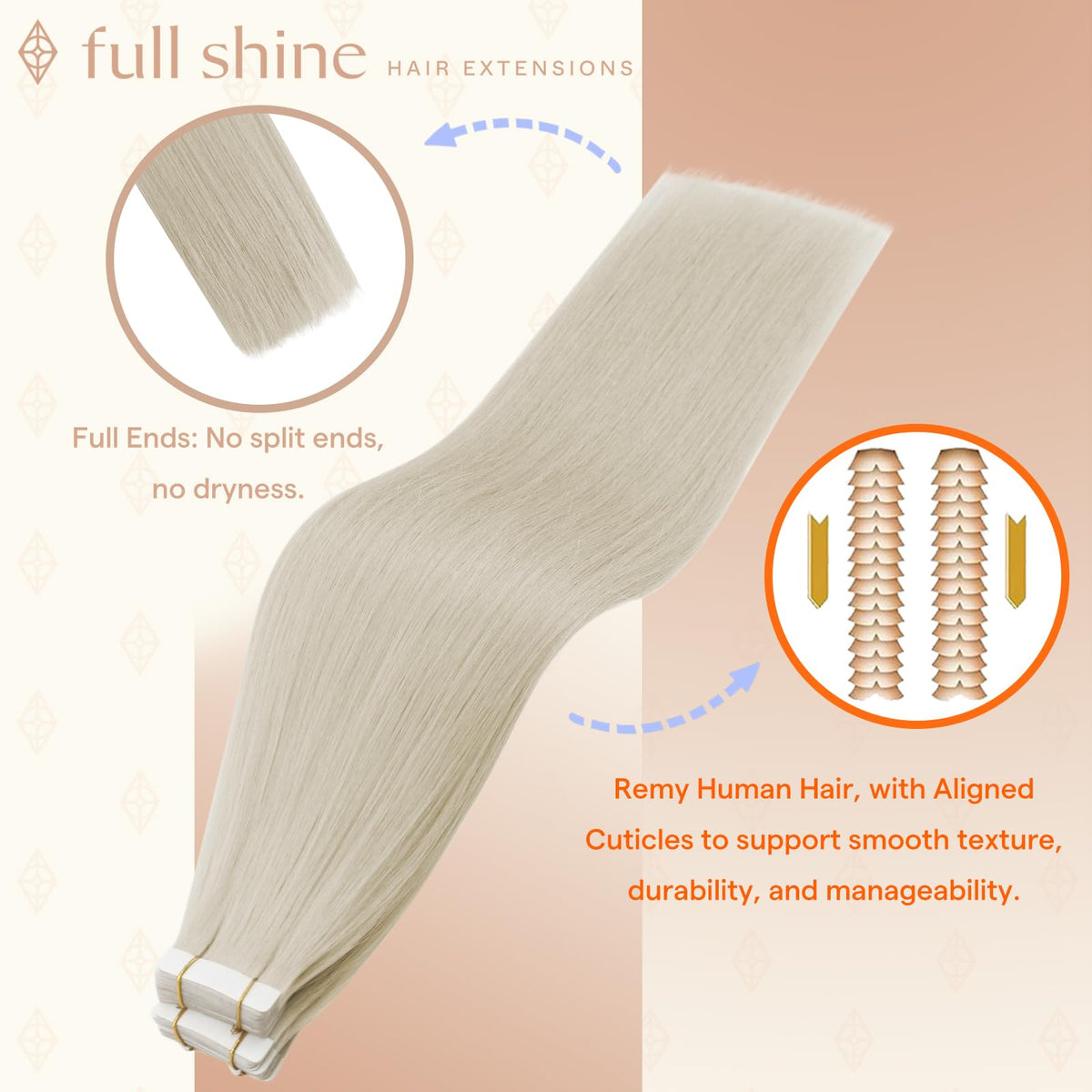 Fshine tape-in extensions showing double-sided tape