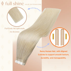 Fshine Tape-In Extensions showing double-sided tape attachment