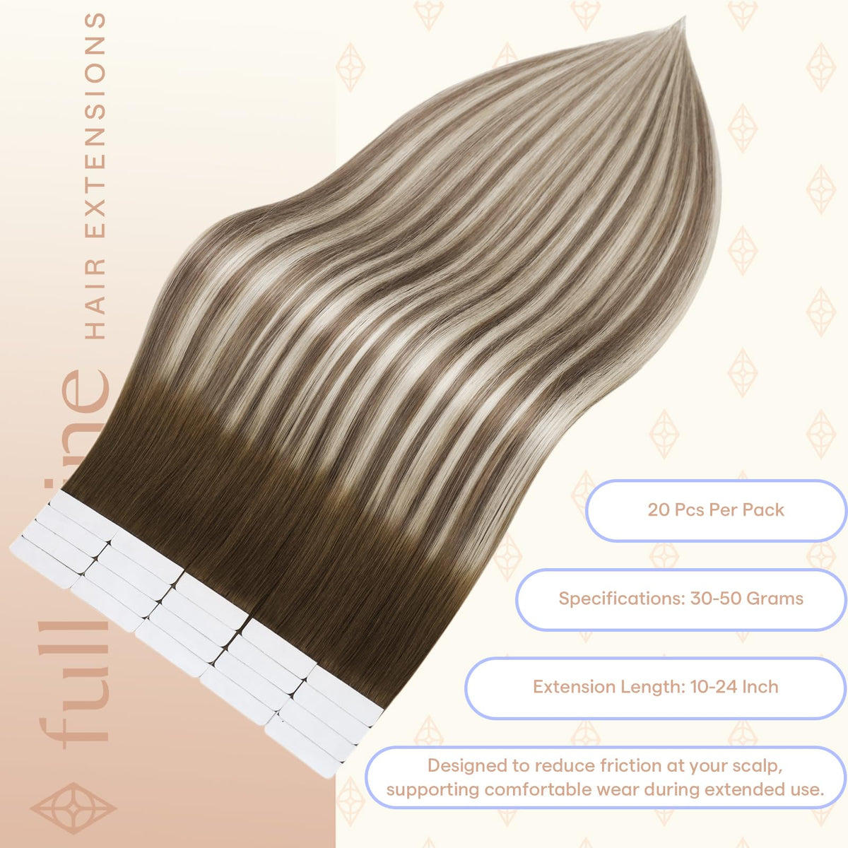 Fshine Tape-In Hair Extensions close-up of hair texture