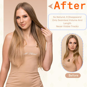 Fshine Tape-In Hair Extensions color variation in natural light
