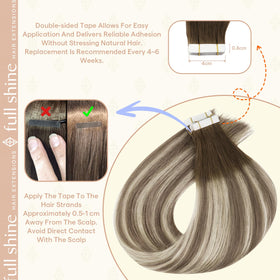 Fshine Tape-In Hair Extensions installed on model