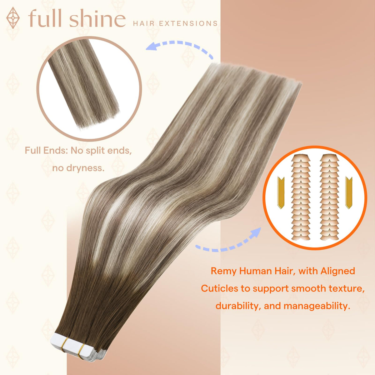Fshine Tape-In Hair Extensions packaging and contents
