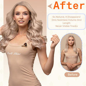 Fshine Tape Ins Human Hair Extensions 22 Inch texture detail