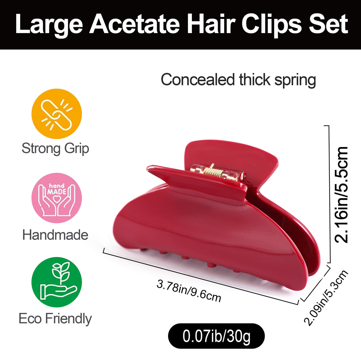 Fsmiling Large Hair Claw Clips packaging front view