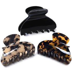 Fsmiling medium claw hair clip tortoise print front view
