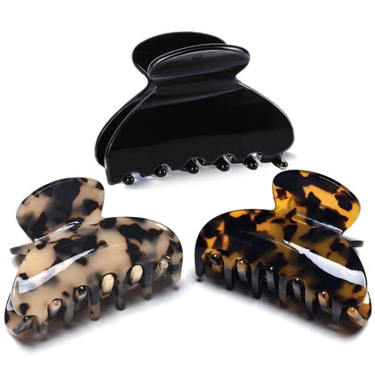 Fsmiling medium claw hair clip tortoise print front view