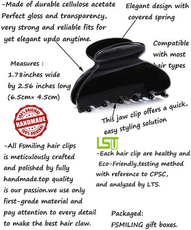 Fsmiling medium claw hair clips set of three
