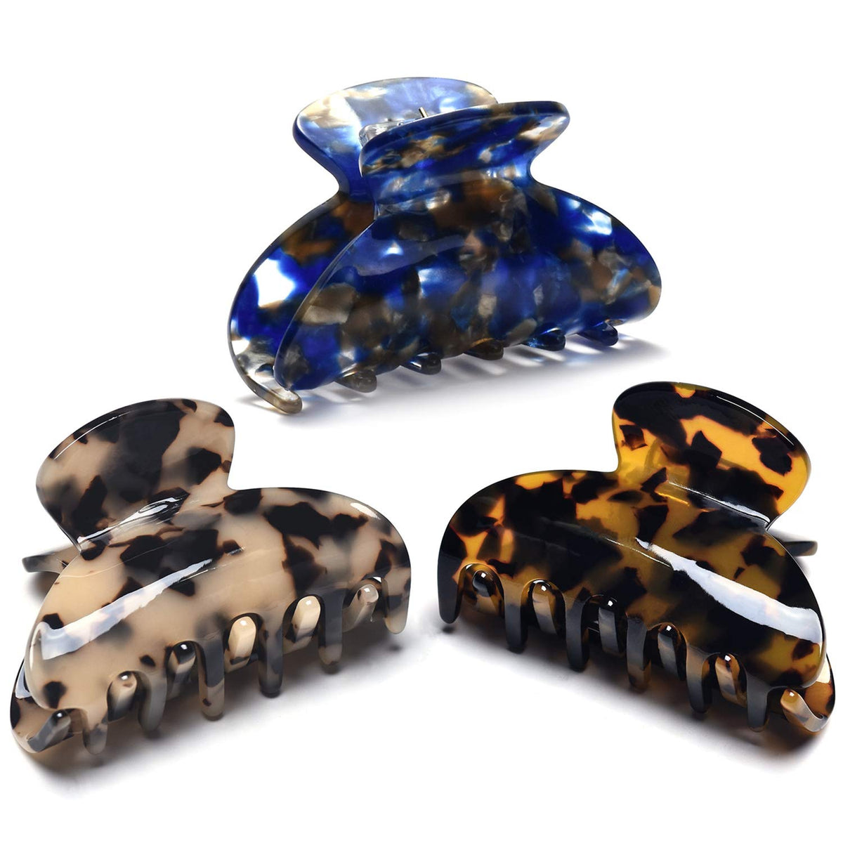 Fsmiling medium tortoise claw hair clip front view
