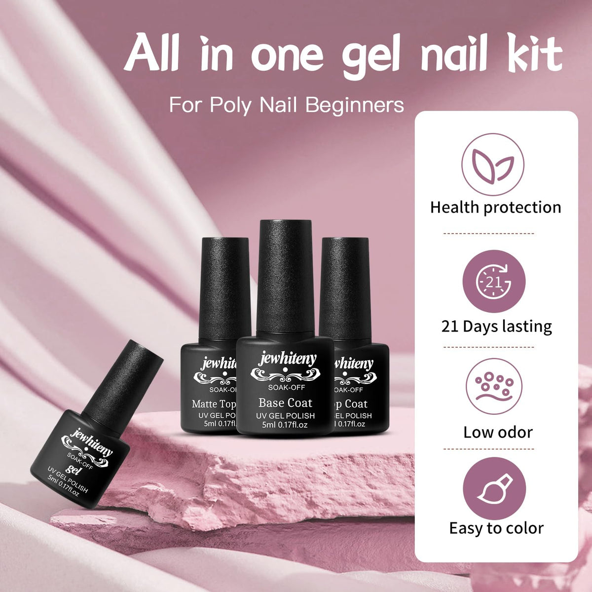 Full set of manicure tools included in JEWHITENY kit
