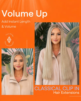 Full Shine 12 inch blonde hair extensions packaging