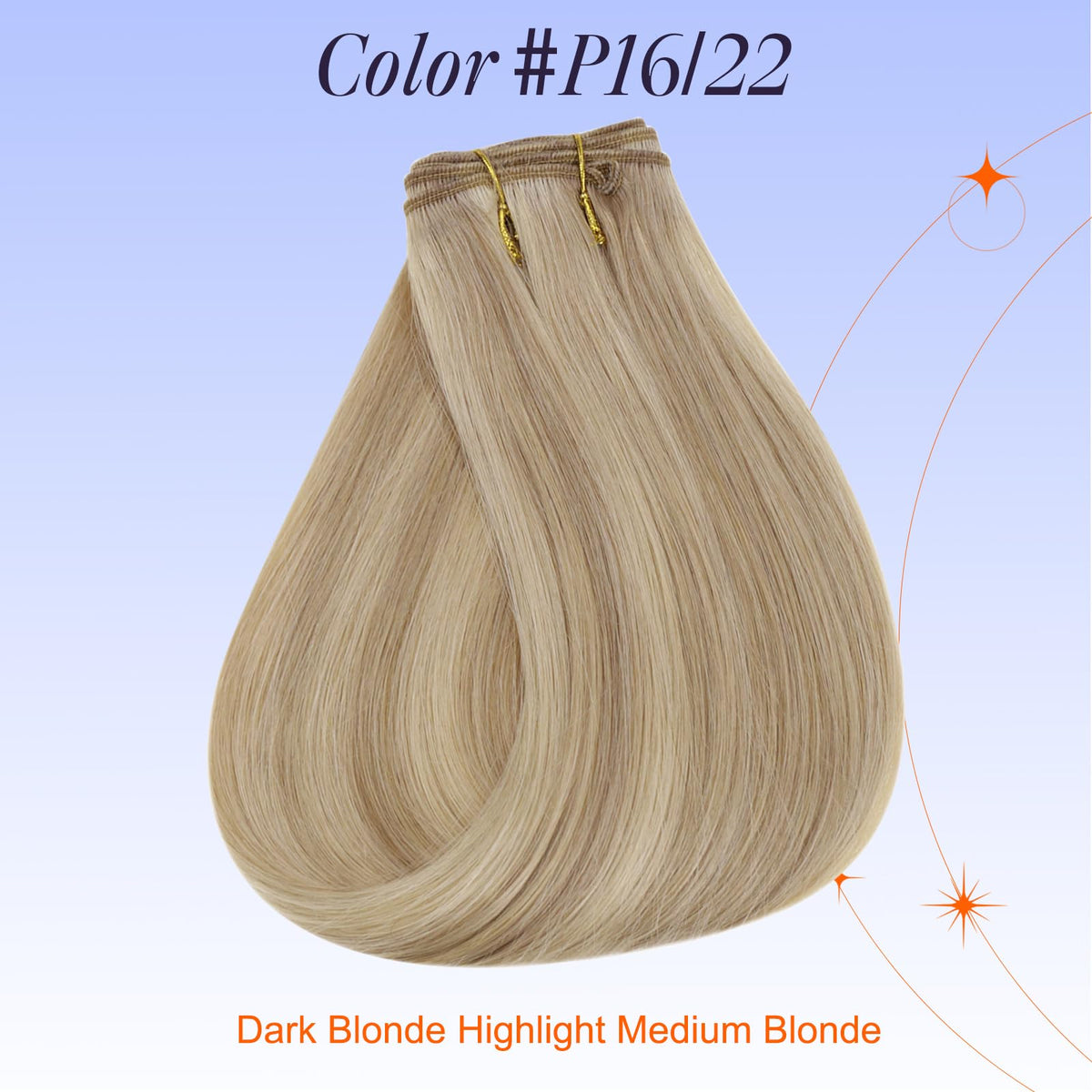 Full Shine 12 Inch Highlight Blonde Weft Extensions close-up