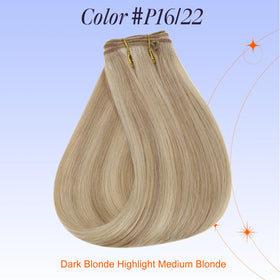 Full Shine 12 Inch Highlight Blonde Weft Extensions close-up