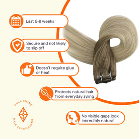 Full Shine 12 Inch Weft Hair Extensions close-up of hair texture