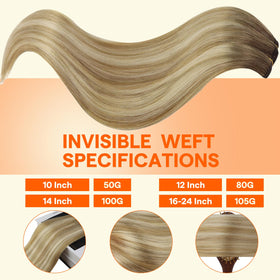 Full Shine 12 Inch Weft Hair Extensions displayed with styling tools