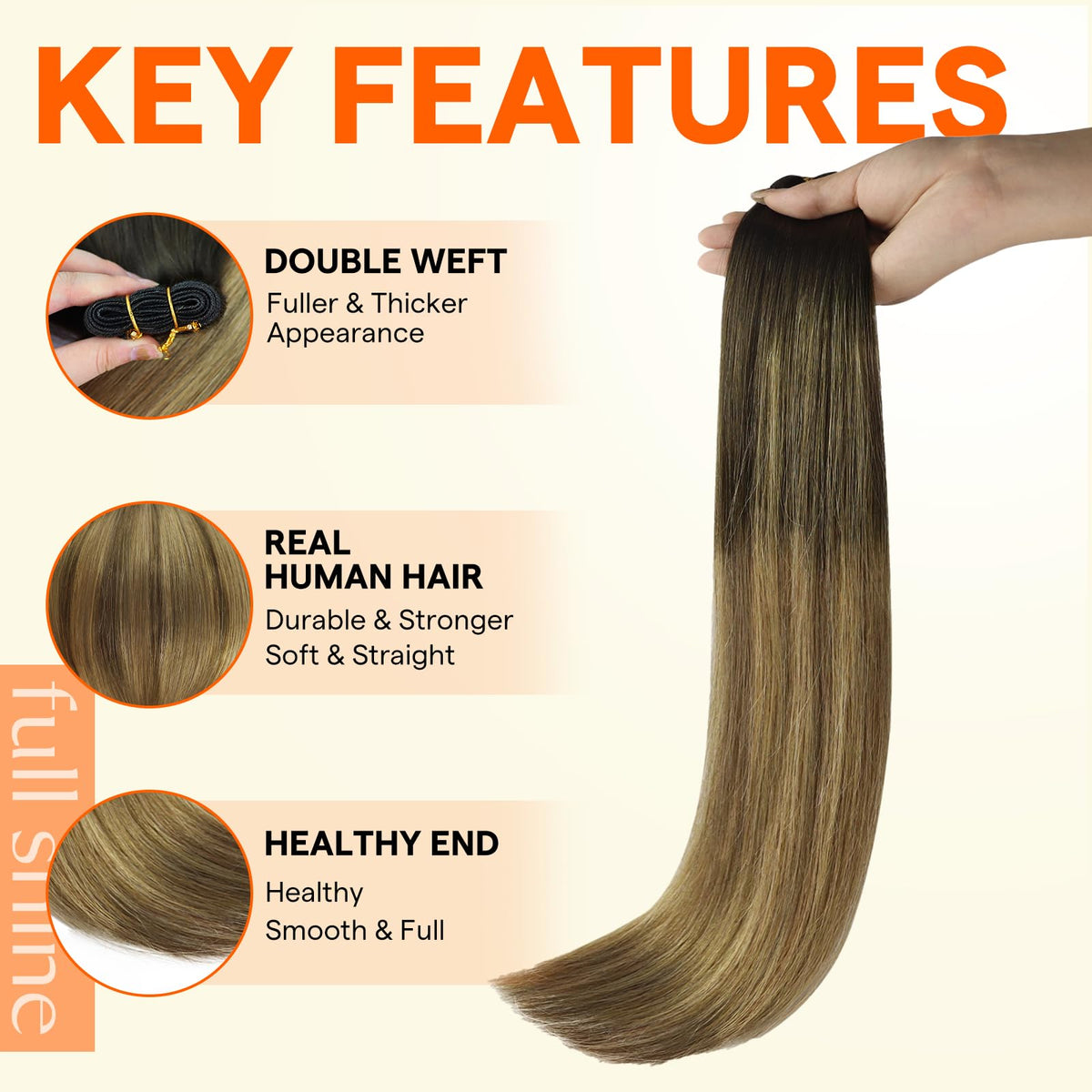 Full Shine 14 Inch Weft Hair Extensions packaging