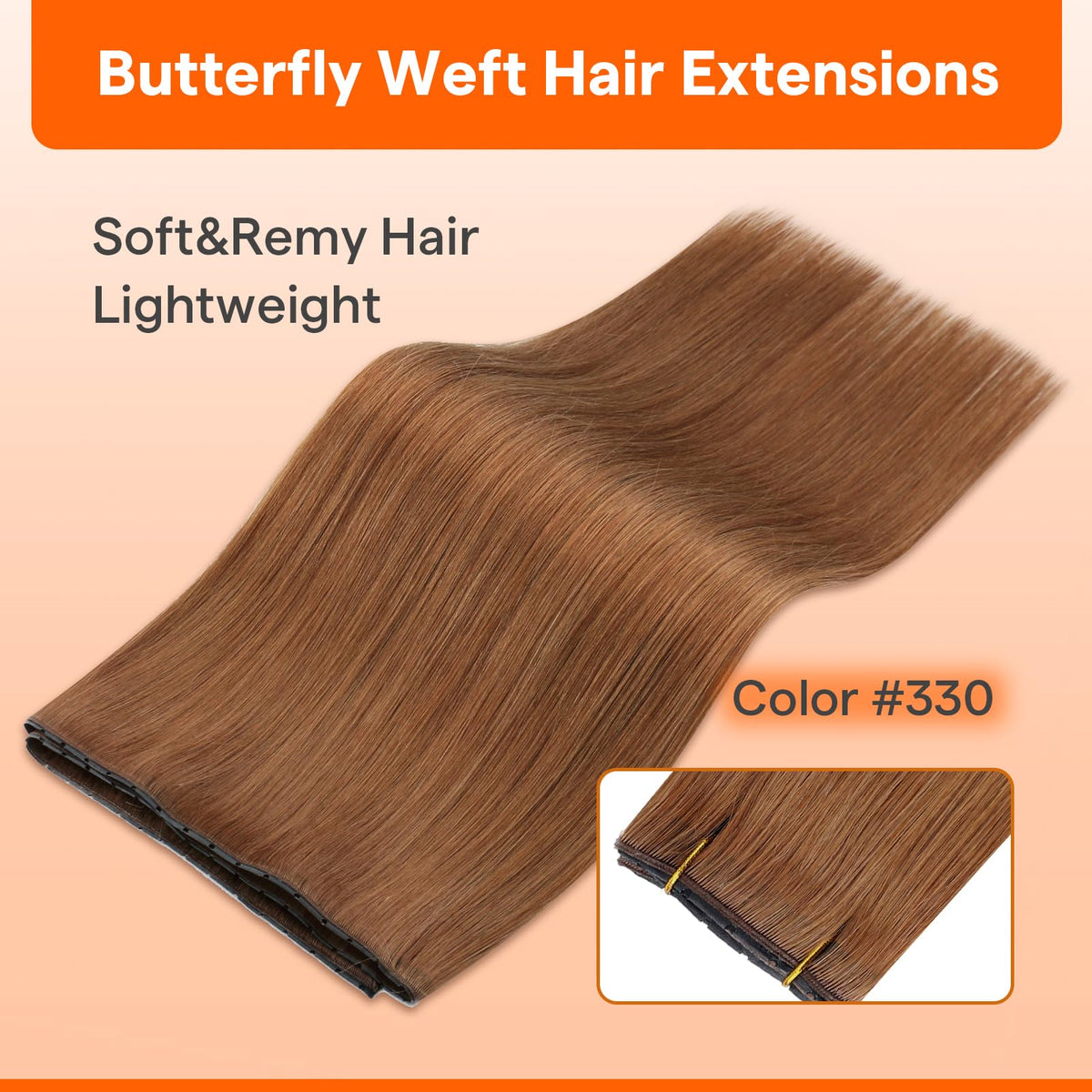 Full Shine 18 Inch Butterfly Weft Hair Extensions packaging