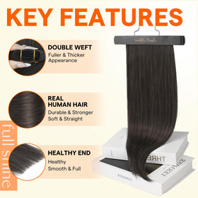 Full Shine 18 Inch hair extensions packaged with care instructions