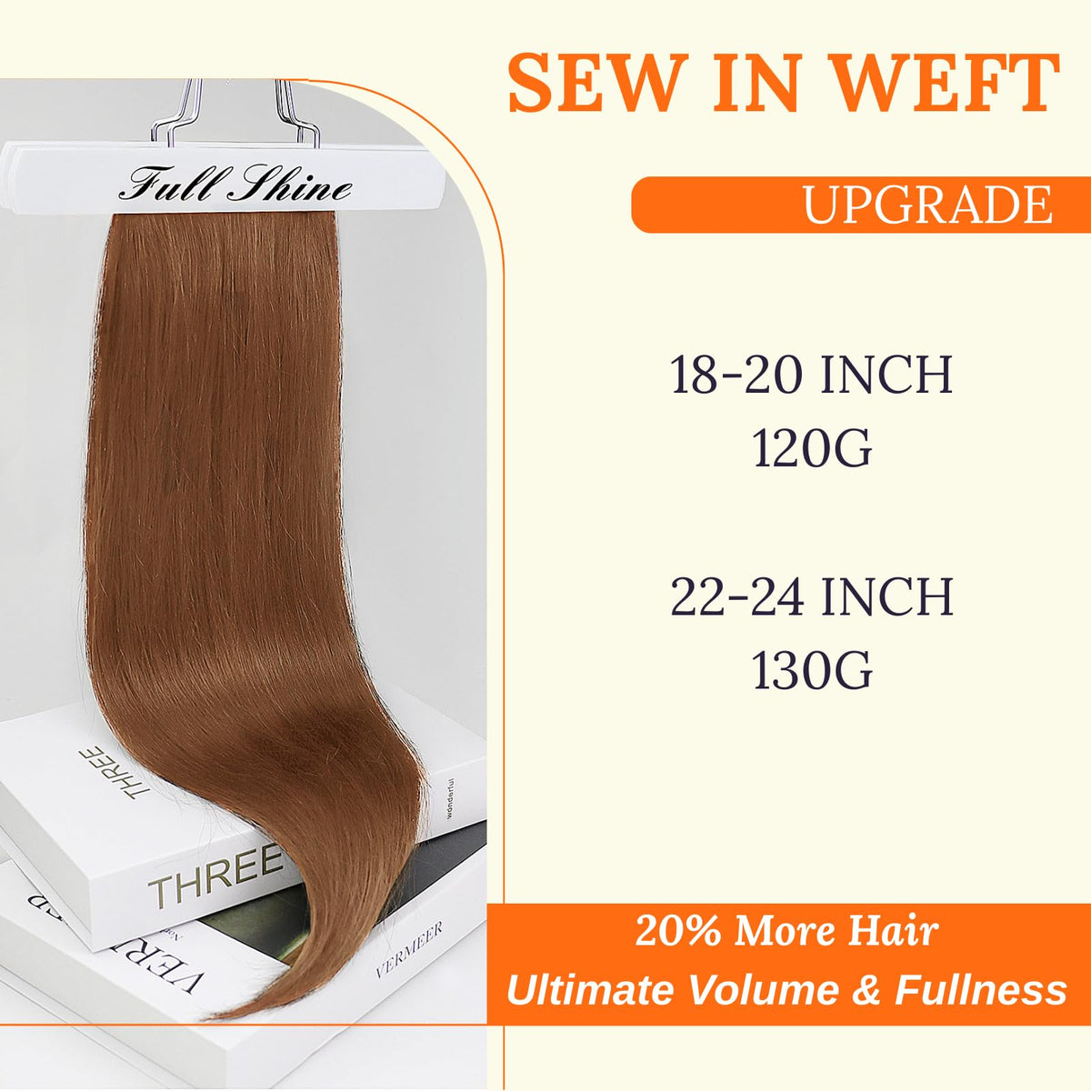 Full Shine 18 Inch Weft Hair Extensions back view