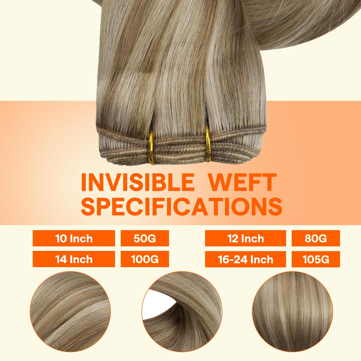 Full Shine 18 Inch Weft Hair Extensions showing double weft construction