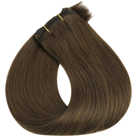 Full Shine 20 Inch hair extensions styled in loose curls