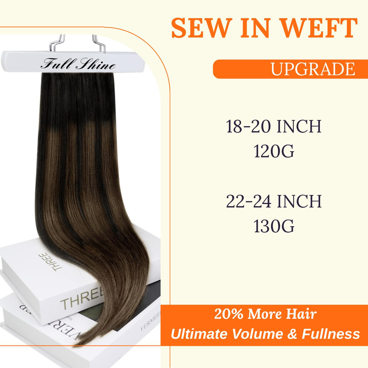 Full Shine 20 Inch Hair Weft showing texture and colour
