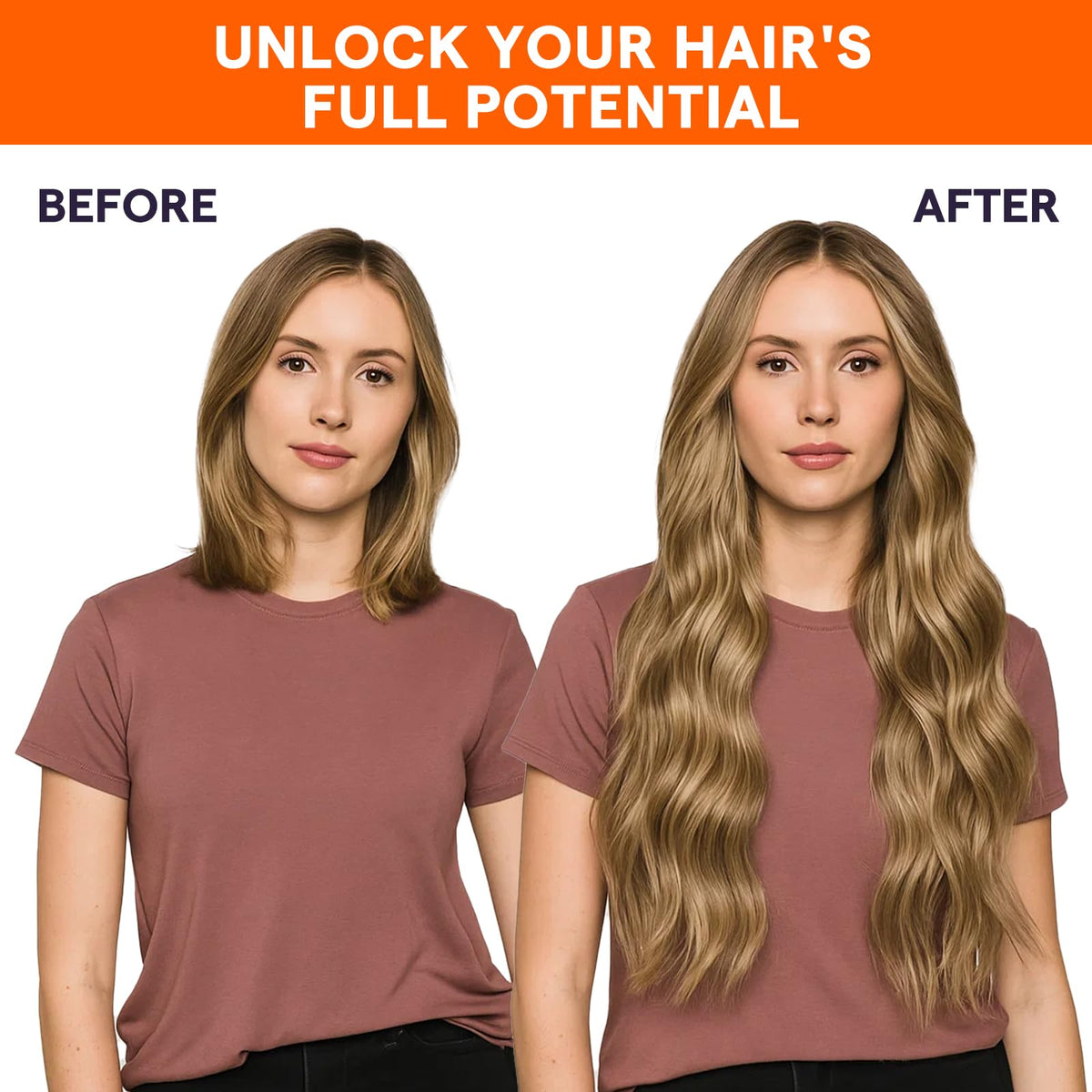 Full Shine 20 Inch Human Hair Extensions styled