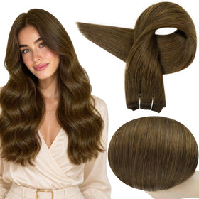 Full Shine 20 Inch Human Hair Weft Extensions front view