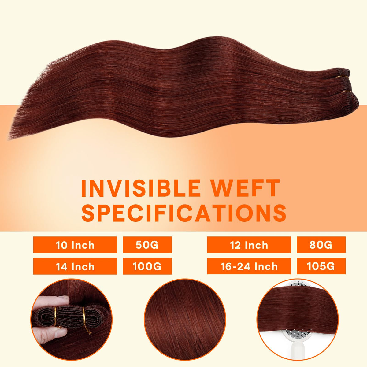 Full Shine 20 Inch Invisible Weft Hair Extensions displayed with packaging