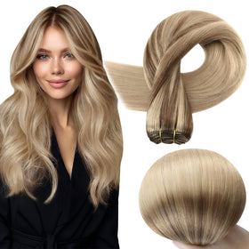 Full Shine 20 Inch Invisible Weft Hair Extensions front view