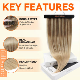 Full Shine 20 Inch Invisible Weft Hair Extensions packaging