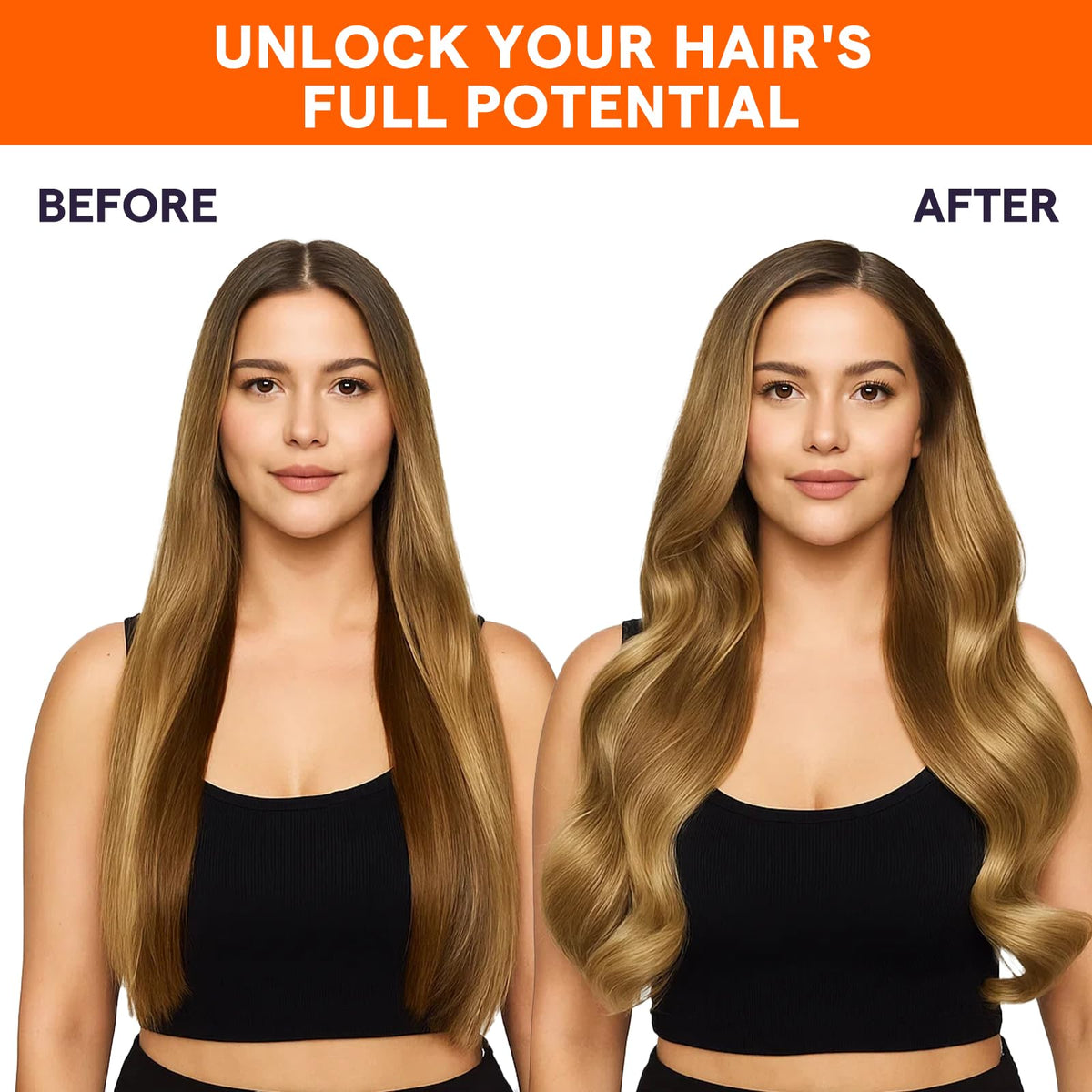 Full Shine 20 Inch Invisible Weft Hair Extensions styled