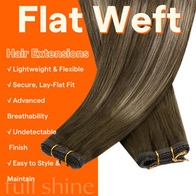 Full Shine 20 Inch Sew In Weft Hair Extensions close-up of texture