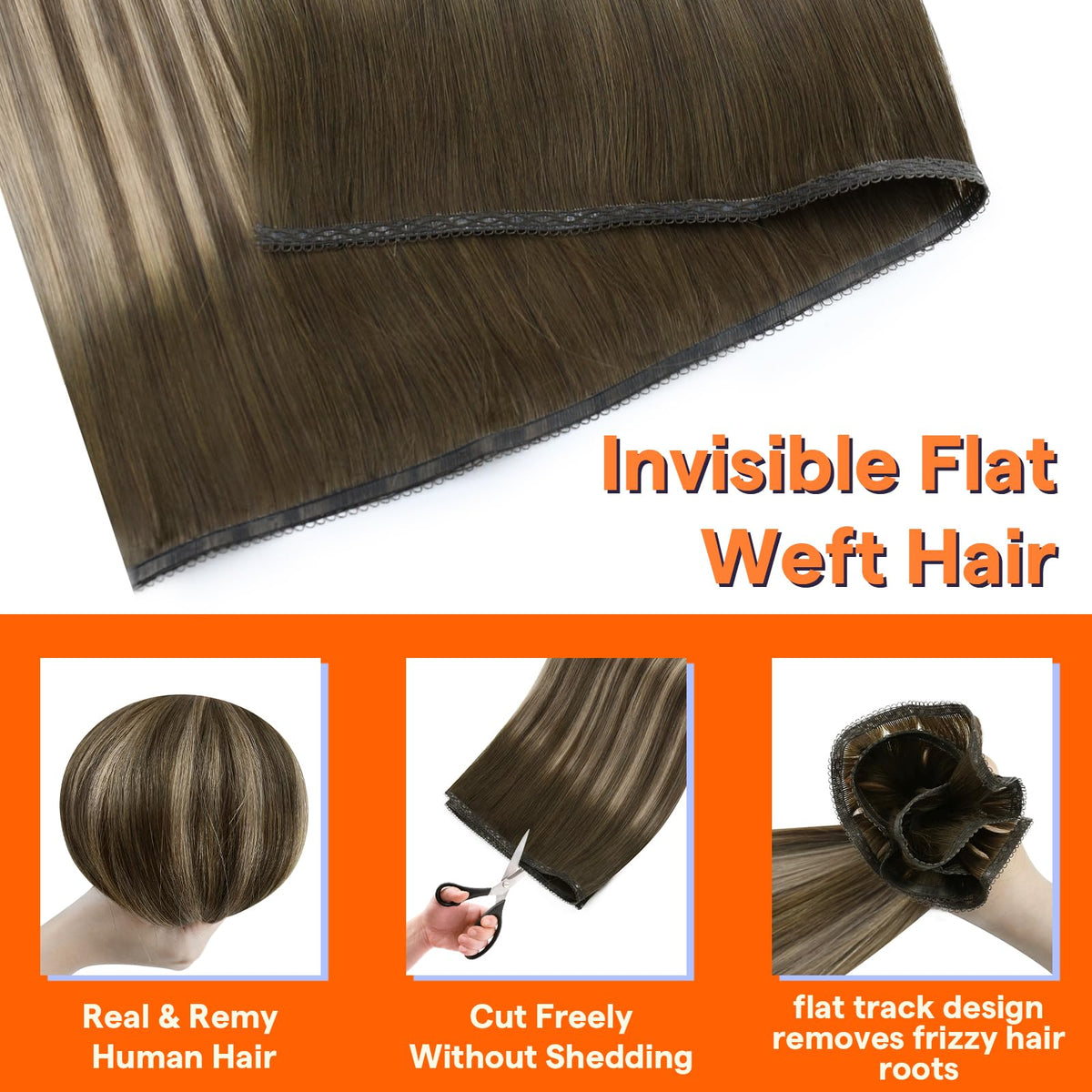 Full Shine 20 Inch Sew In Weft Hair Extensions displayed with colour options