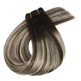 Full Shine 20 Inch Weft Hair Extensions displayed with colour options
