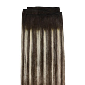 Full Shine 20 Inch Weft Hair Extensions in a styled ponytail