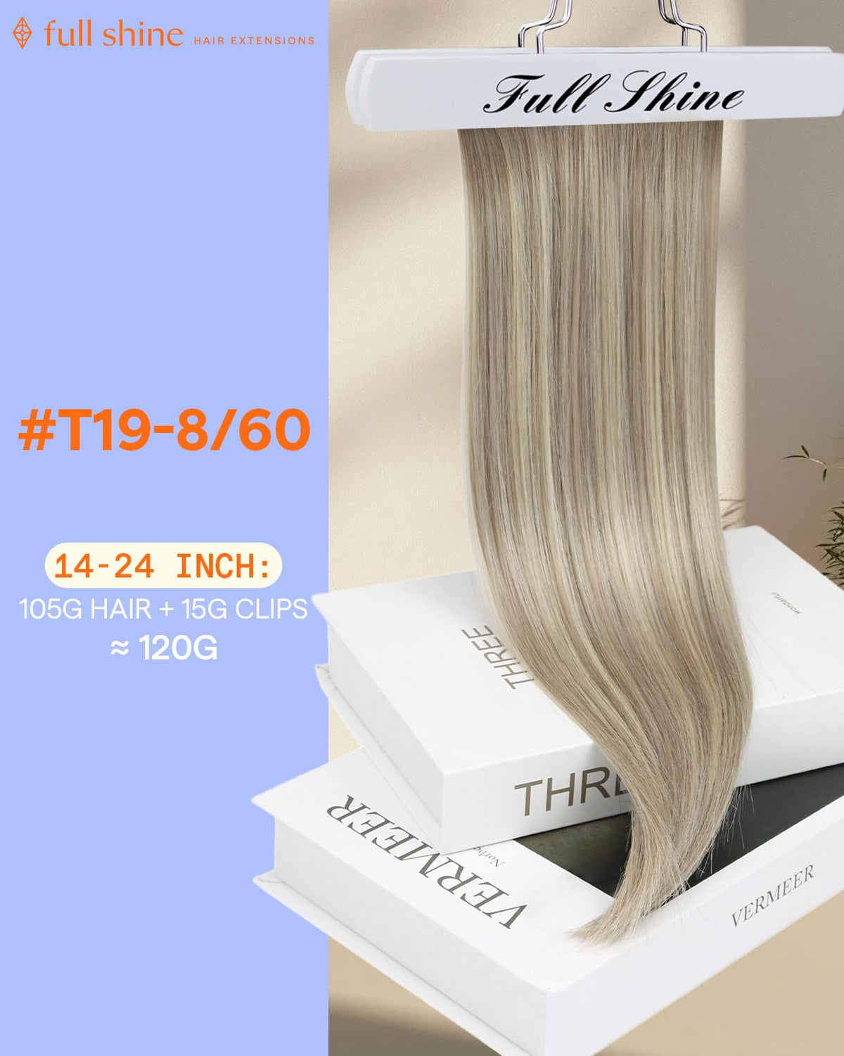 Full Shine 22 inch clip-in extensions packaging