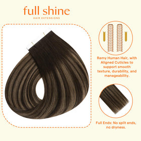 Full Shine 22 Inch Dark Brown Mix Extensions styled with curls