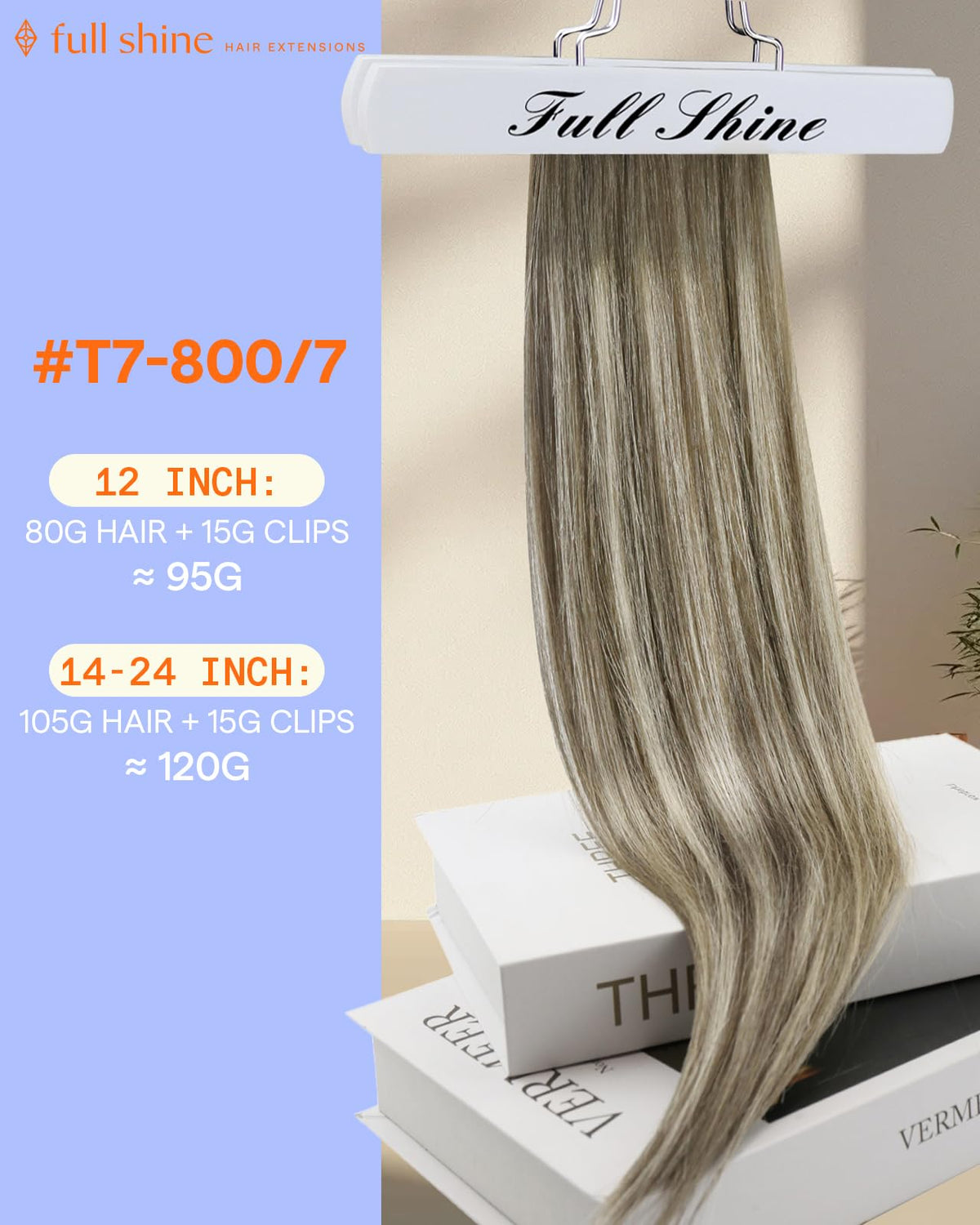 Full Shine 22 Inch Hair Extensions Cool Blonde packaging
