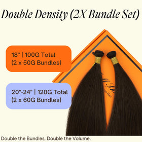 Full Shine 22 Inch Hand Tied Weft Human Hair Extensions packaging