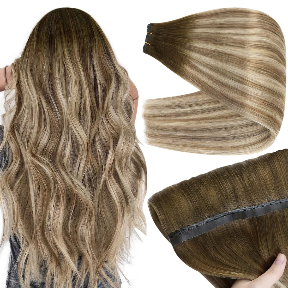 Full Shine 22 Inch Human Hair Extensions front view