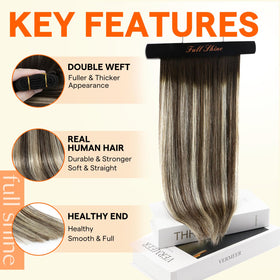 Full Shine 22 Inch Weft Hair Extensions showing texture