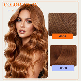 Full Shine 22 Inch Weft Hair Extensions styled in loose waves
