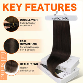 Full Shine 24 Inch Brown Weft Hair Extensions packaging