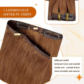 Full Shine 24 Inch Clip-In Extensions in natural light